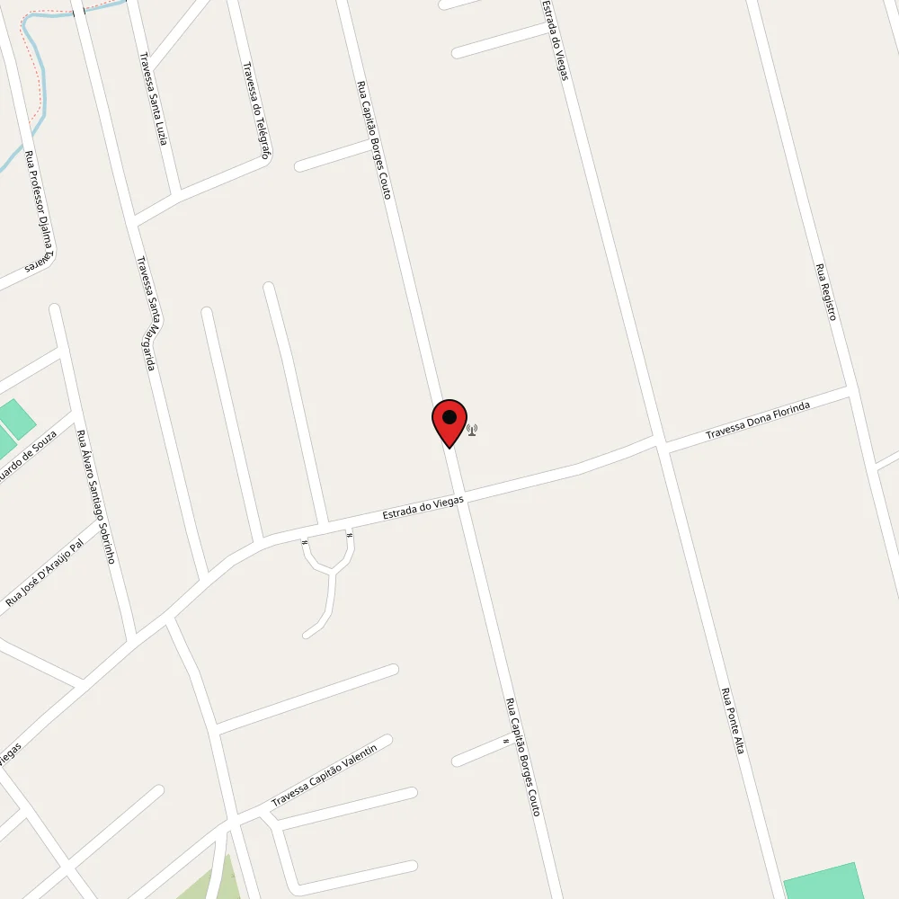Mapa mostrando a localização da Barbearia Los Piratas na Rua Capitão Borges Couto, 294
